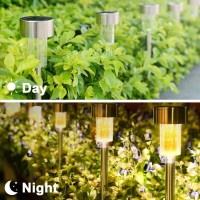 Solar Lights Outdoor, Stainless Steel Waterproof Outdoor Lights - 12Pack, Led Landscape Lighting Outdoor Solar Lights Solar Powered Lights Solar Garden Lights For Pathway Walkway Driveway Yard & Lawn