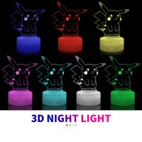 3D Illusion Led Night Light,7 Colors Gradual Changing Touch Switch Usb Table Lamp For Holiday Gifts Or Home Decorations