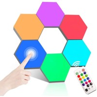 Odistar Remote Control Hexagon Wall Light,Smart Wall-Mounted Touch-Sensitive Diy Geometric Modular Assembled Rgb Led Colorful Light With Usb-Power,Used In Bedroom (Rgb)