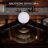 Pir Led Motion Sensor Ceiling Mounted Light Fixture, 18W Ultrathin Panel Shape, On/Off Automatic From Dusk To Dawn (Or Day&Night), Dual Sensor Mode Switchable