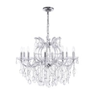 10 Light Up Chandelier With Chrome Finish