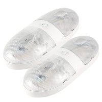 Lumitronics Rv 12V Double Led Ceiling Dome Light Onoff Switch Removable Lenses 2Pack