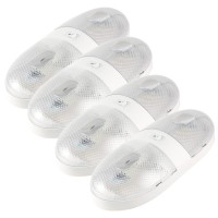 Lumitronics Rv 12V Double Led Ceiling Dome Light Onoff Switch Removable Lenses 4Pack