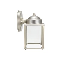 Lit-Path Outdoor Led Wall Lantern, Wall Sconce As Porch Lighting Fixture, 5000K Daylight White, 9.5W 800 Lumen, Aluminum Housing Plus Glass, Nickel Finish-2 Pack