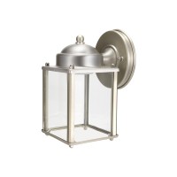 Lit-Path Outdoor Led Wall Lantern, Wall Sconce As Porch Lighting Fixture, 5000K Daylight White, 9.5W 800 Lumen, Aluminum Housing Plus Glass, Nickel Finish-2 Pack