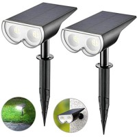 Linkind Starray Solar Spot Lights Outdoor, 16 Leds Ip67 Waterproof Dusk-To-Dawn Landscape Spotlights, 6500K Daylight Christmas Decorations Lights For Garden Wall Yard Driveway Walkway, 2 Pack