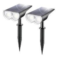 Linkind Starray Solar Spot Lights With Motion Sensor, Ip67 Waterproof Wireless 2-In-1 Solar Outdoor Lights, Led Landscape Spotlights For Garden Yard Driveway Walkway, 2 Pack, Cold White