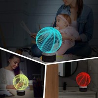 Lampeez Basketball Night Light Kids 3D Optical Illusion Lamp With 16 Colors Changing Remote Control Birthday Xmas Valentine'S Day Gift Idea For Sport Fan Boys Girls