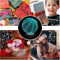 Lampeez Basketball Night Light Kids 3D Optical Illusion Lamp With 16 Colors Changing Remote Control Birthday Xmas Valentine'S Day Gift Idea For Sport Fan Boys Girls