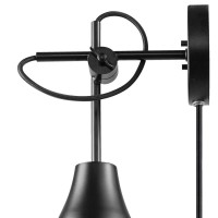 Globe Electric 51400 Gavin 1-Light Plug-In Or Hardwire Balance Arm Wall Sconce, Dark Bronze, 6Ft Black Fabric Covered Cord, Inline On/Off Rocker Switch