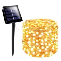 Sanjicha 72Ft 200 Led Solar String Lights Outdoor, Super Durable Solar Outdoor Lights, Waterproof Copper Wire 8 Modes Solar Fairy Lights For Garden Patio Tree Party Wedding (Warm White, One Pack)