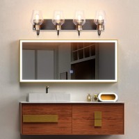 Presde Bathroom Vanity Light Fixtures Over Mirror Vintage 4 Light Bronze Brushed Black Lighting For Bathroom