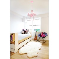 Lalula Mini Chandelier With Acrylic Crystals Pink Chandelier 4 Light Modern Chandelier For Bedroom