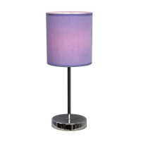 A lovely inexpensive and practical table lamp to meet your basic fashion lighting needs This mini lamp features a chrome base and fabric shade Perfect for living room bedroom office kids room or college dormFeatures Fabric shade Mini chrome base Perfect f