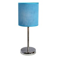 A lovely inexpensive and practical table lamp to meet your basic fashion lighting needs This mini lamp features a chrome base and fabric shade Perfect for living room bedroom office kids room or college dormFeaturesFabric shadeMini chrome basePerfect for 