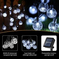 Brizlabs Solar Globe String Lights, 38.35Ft 60 Led Solar String Lights Outdoor, 8 Modes Crystal Ball Solar Powered Patio Lights Waterproof For Tree Patio Garden Wedding Yard Bistro Balcony, Cool White