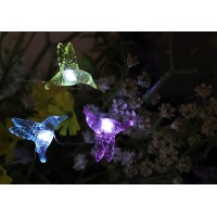 Wsgift Solar Hummingbird String Lights, 15.8 Ft 30 Warm White Led Outdoor Waterproof Bird Fairy String Lights For Garden Yard Outdoor Decorations