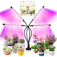 Leoter Grow Light For Indoor Plants Upgraded Version 80 Led Lamps With Full Spectrum Red Blue Spectrum 3912H Timer 10 Di