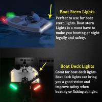 Boaton Marine Boat Navigation Lights, Night Fishing Lights, No Drilling Install Deck Lights Courtesy Lights Interior Lights For Pontoon Boat Bass Boat Jon Boat Jet Ski Kayak, White