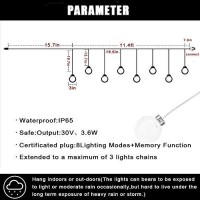 Beewin 16.4Ft G40 Globe String Lights With 8 Double Balls For Indoor/Outdoor Commercial Decor, Outdoor String Lights Perfect For Patio Backyard Porch Garden Pergola Market Cafe Bbq Tents (Cool White)