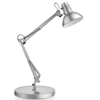 Lepower Metal Desk Lamp, Adjustable Goose Neck Architect Table Lamp, Swing Arm Desk Lamp With Clamp, Eye-Caring Reading Lamp For Bedroom, Study Room & Office (Silver)