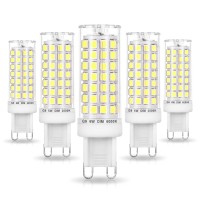 Ziomitus No Flicker G9 Led Bulbs Dimmable Daylight 6000K,Replace 40W 50W 60W Halogen,Ac120V Dimmable G9 6W Led Cool White For Chandelier Pendant Ceiling Lamp(5Pack)