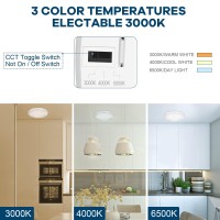 Youtob Motion Sensor Light Led Ceiling Light With 30S/180S Timeout Adjustable 3 Colors,15W 1500Lm Round Lighting Fixture For Porches, Closets, Stairs(3000K/4000K/5000K Available) (White)