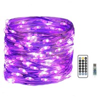 Twinkle Fairy Lights, Indoor String Lights With Remote Usb Powered,33Ft Led Lights For Wedding Party,Christmas Tree Decoration,Purple