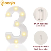 Pooqla Warm White LED Marquee Number Light (3)