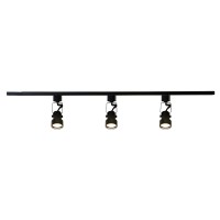 Kimyan 3-Light Led Track Lighting Kit With 3Ft H Type Track & Feed & End Caps For Kitchen,Retail,Living Room,3 Mr16 Bulbs Included,3000K,Dimmable, Hardwired,Black