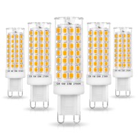 Ziomitus No Flicker G9 Led Bulbs Dimmable 6W Soft Warm White 2700K,40W 50W 60W Halogen Equivalent,Ac120V Dimmable G9 T4 Led Bulb For Chandelier Pendant Ceiling Wall Light,600Lm,360Deg(5Pack)