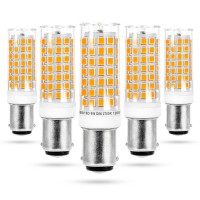 Ziomitus Ba15D Led Bulbs 120V Dimmable 6W,Double Contact Dc Bayonet Base,2700K Soft Warm White,40W 50W 60W T3/T4 Halogen Equivalent,Dimmable Ba15D Led For Sewing Machine Pendants Ceil Wall Light,5Pack