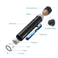 Olight I5T Eos 300 Lumens Slim Edc Flashlight Dualoutput For Camping And Hiking Tail Switch Flashlight With Beam Distance 196F