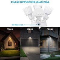 Leonlite Led Security Lights Motion Sensor, Adjustable 3 Heads Outdoor Flood Light, 30W(180W Equiv.), 3 Lighting Modes, Dusk To Dawn Security Light, Etl Listed, 5000K Daylight, Bronze