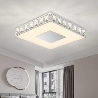 Galtlap Flush Mount Ceiling Light Led Ceiling Lamp Modern Dimmable Crystal Ceiling Lamp Square Crystal Kitchen Ceiling Lighting Fixtures For Bedroom Hallway Entryway Bathroom