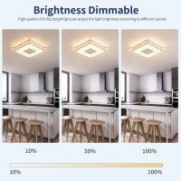 Galtlap Flush Mount Ceiling Light Led Ceiling Lamp Modern Dimmable Crystal Ceiling Lamp Square Crystal Kitchen Ceiling Lighting Fixtures For Bedroom Hallway Entryway Bathroom