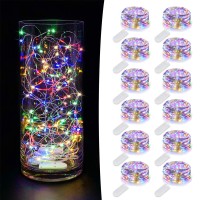 Mumuxi Led Fairy Lights Battery Operated String Lights [12 Pack] 7.2Ft 20 Battery Powered Led Lights | Mini Lights, Centerpiece Table Decorations, Wedding Party Bedroom Mason Jar Christmas, Multicolor