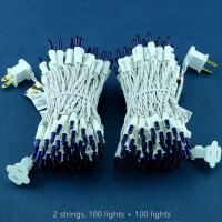 Sweet Shine 200 Count Purple Christmas Lights Pack Of 2 Strands 100 Count 33 Ft White Wire Ul Listed Holiday String Light Purp