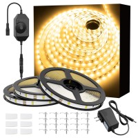 Onforu 492Ft Warm White Led Strip Lights 3000K Warm White Dimmable Strip Lighting 2835 Leds Tape Light 15M 12V Adhesive Rope