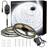 Onforu 492Ft White Led Strip Lights 6000K Daylight Dimmable Strip Lighting 2835 Leds Led Tape Light12V Adhesive Rope Light F