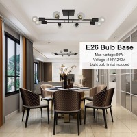 Eluze Ceiling Light Fixture Industrial Metal Flush Mount Light Oil Rubbed Bronze Ceiling Lamp With 8 Lights For Dining Room Kitchen Living Room Lighting