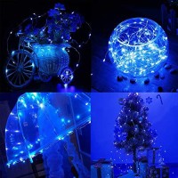 Agvmi Solar Fairy Lights,1 Pack 8 Modes 72Ft 200 Led Solar String Lights, Blue Solar Powered String Lights, Waterproof Copper Wire Lights For Homes Wedding Party Decorations (Blue)