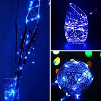 Agvmi Solar Fairy Lights,1 Pack 8 Modes 72Ft 200 Led Solar String Lights, Blue Solar Powered String Lights, Waterproof Copper Wire Lights For Homes Wedding Party Decorations (Blue)