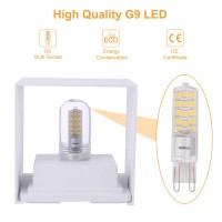 Oowolf Modern Led Wall Sconces Lamp, Waterproof Ip65 Aluminum Led Wall Lighting Up And Down Outdoor Indoor Square 110-240V 3000K G9 Replaceable Bulb For Entrance Living Room Bedroom Hallway