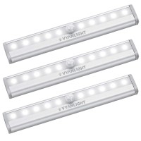 Vyanlight Motion Sensor Led Lights, 10 Led Battery Operated Motion Light, Stick-On Anywhere Magnetic Night Light Bar For Under Cabinet, Closet, Hallway, Stairway, Wardrobe, Kitchen, Vanity, 3 Pack