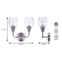 Xinbei Lighting Sconces Wall Lighting, 2 Light Bathroom Vanity Wall Light With Clear Glass, Brushed Nickle Finish Xb-W1210-2-Bn