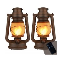 Led Vintage Lantern Flickering Flame, Indoor/Outdoor Hanging Decorations Lanterns For Patio Waterproof, Remote Control, Timer, Christmas Decorative Lanterns Battery Powered For Terrace,Lawn,Fireplace