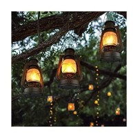 Led Vintage Lantern Flickering Flame, Indoor/Outdoor Hanging Decorations Lanterns For Patio Waterproof, Remote Control, Timer, Christmas Decorative Lanterns Battery Powered For Terrace,Lawn,Fireplace