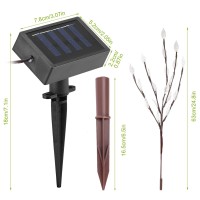 3 Pcs 60 Led Solar Garden Lights Tree Branch Leaf Shape Lamp Ip65 Waterproof Solar Garden Decorative Lights For Outdoor Garden Lawn Patio Decking