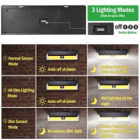 Solar Lights 180 Leds Solar Wall Light Outdoor Motion Sensor Lamp Ip65 Waterproof 120 Sensing 270Wide Lighting Angle For Garage Garden Pathway